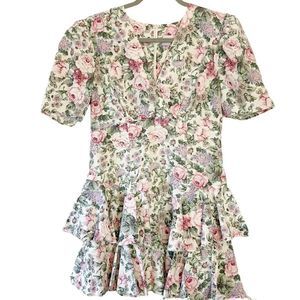 Vintage Brandywine Creek Floral tiered dress Sz M